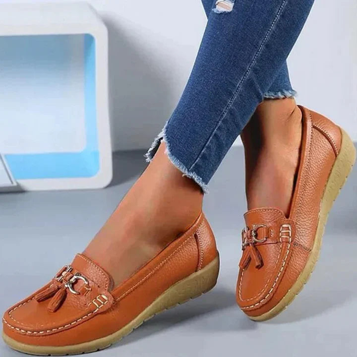 Levoire | Slip sur des mocassins plats décontractés Orange