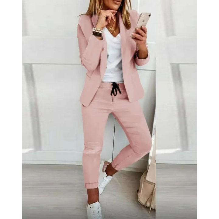 Levoire | Slim Fit Blazer Et Pantalon Set Dans Une Couleur Unie rose pâle