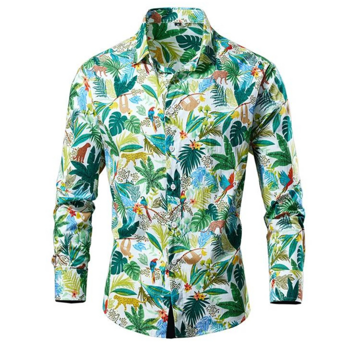 Levoire | Chemise À Fleurs Elegant Hommes Vert clair