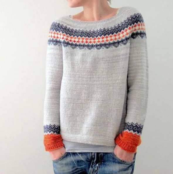 Levoire | Pull Femme Inspiré Rétro Gris