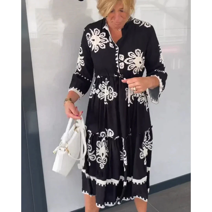 Levoire | Robe À Fleurs Avec Manches 3/4