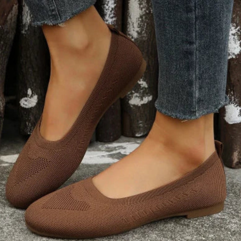 Levoire | Ballerines Plates Avec Bout Rond Et Design Respirant Braun