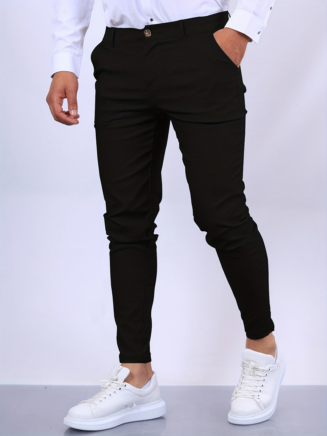 Levoire | Pantalon Chino Élégant pour Hommes, Style et Confort Noir pur