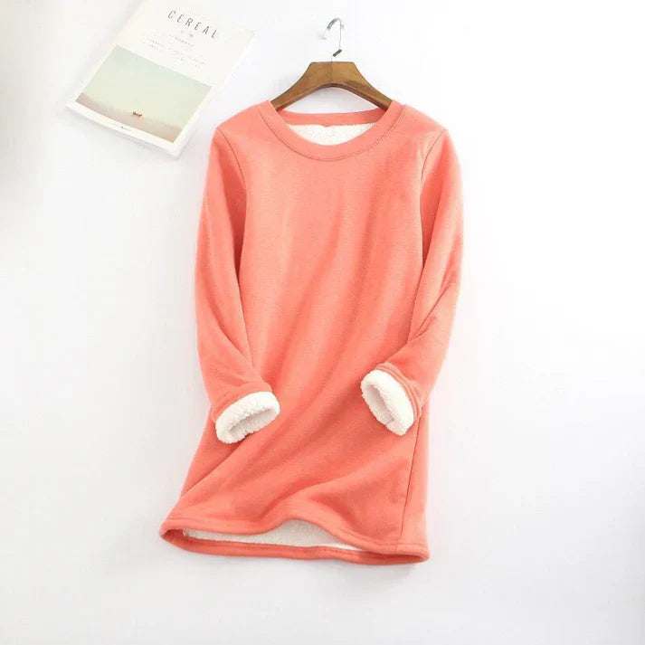Levoire | Femme Tricot Avec Doublure En Polaire Orange