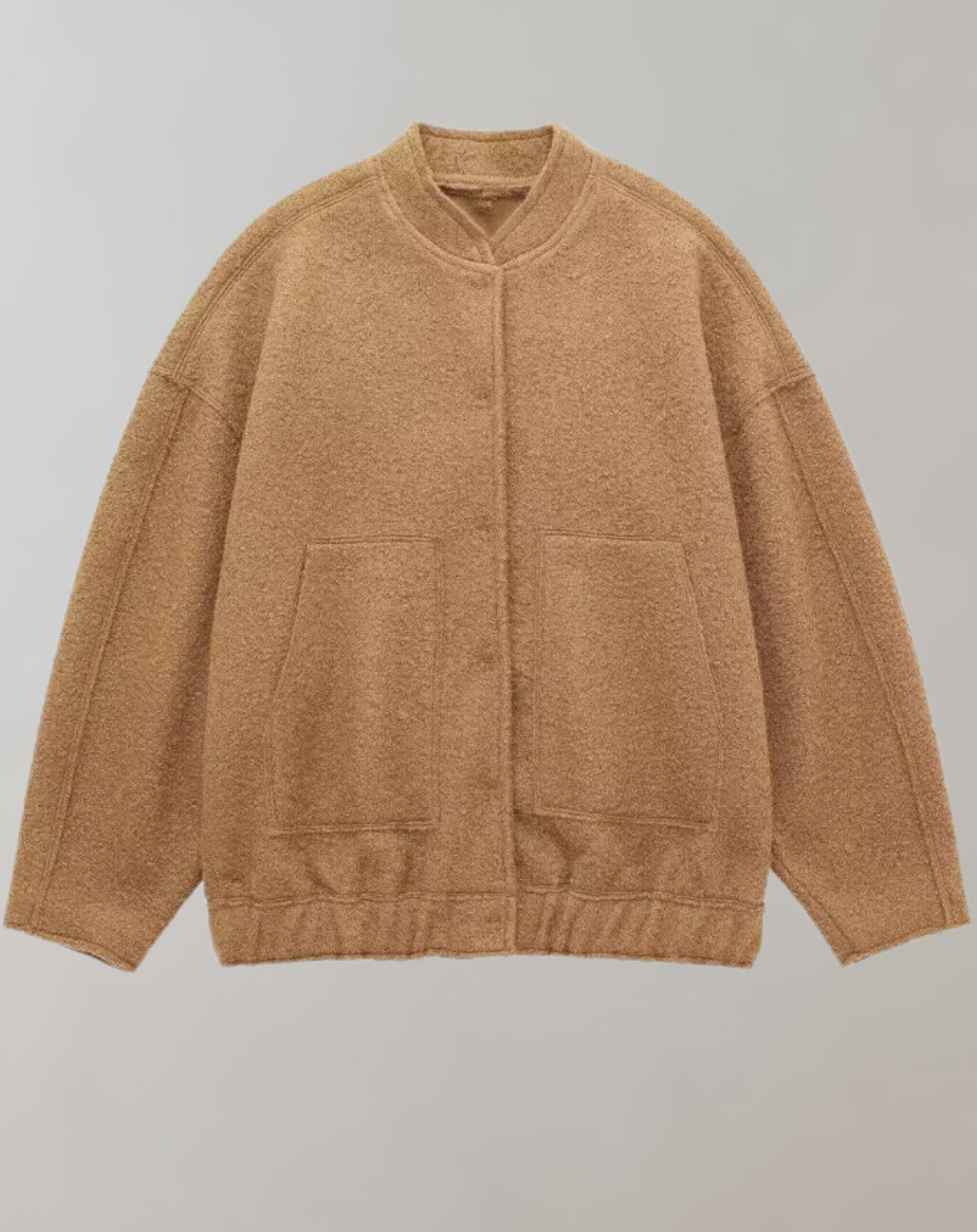 Levoire | Veste Bomber Surdimensionnée À Manches Longues Avec Fermeture À Boutons Braun