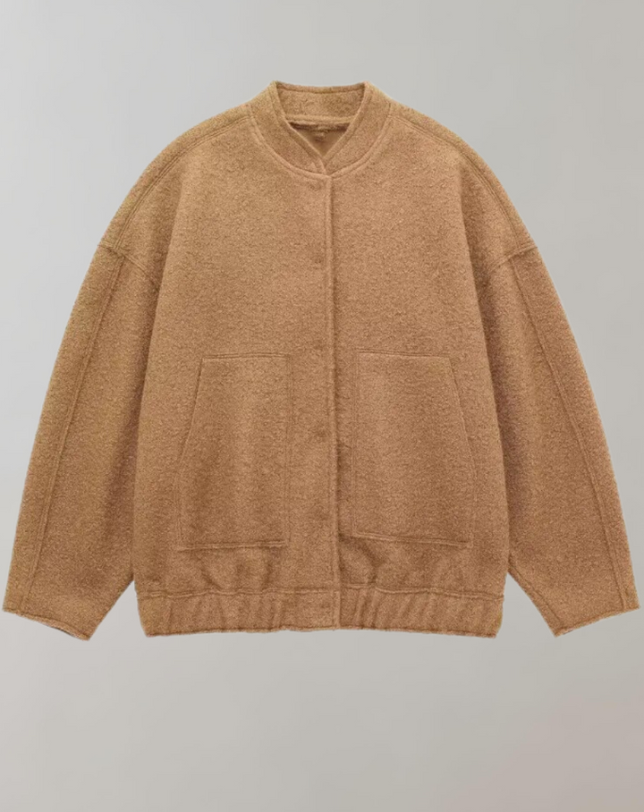 Levoire | Veste Bomber Surdimensionnée À Manches Longues Avec Fermeture À Boutons Braun