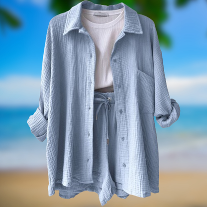 Levoire | Ensemble comodo effet plissé Azzurro