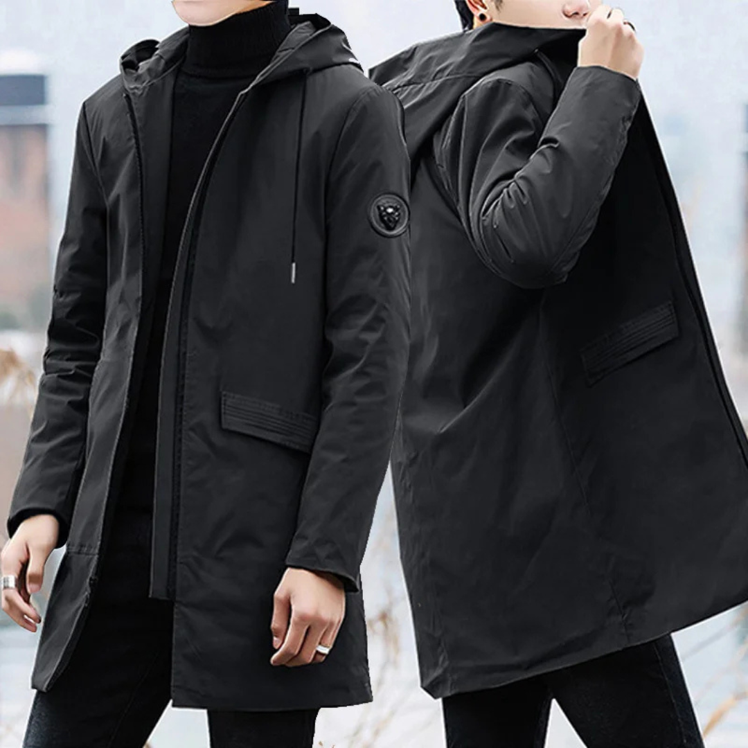 Levoire | Long Manteau Hommes Chaud Noir