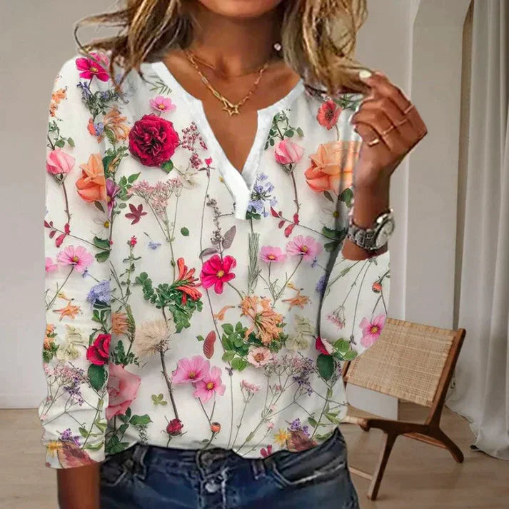 Levoire | Blouse Décontractée Avec Imprimé Floral Multicolore