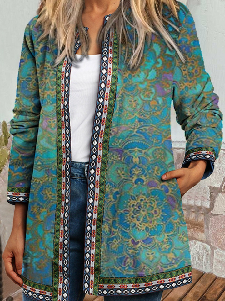 Levoire | Veste Fleur Ethnique Pour Femmes Monochrome 3