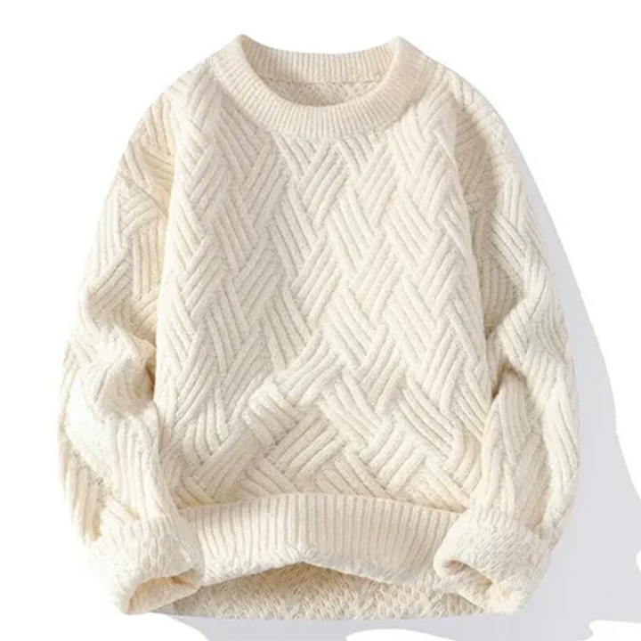 Levoire | Pull homme chaud Crème blanc rétro