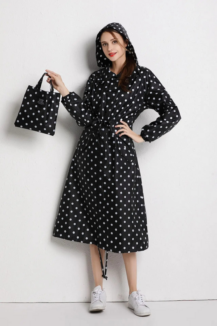 Levoire | Veste femme longue imperméable à l'eau Noir et blanc