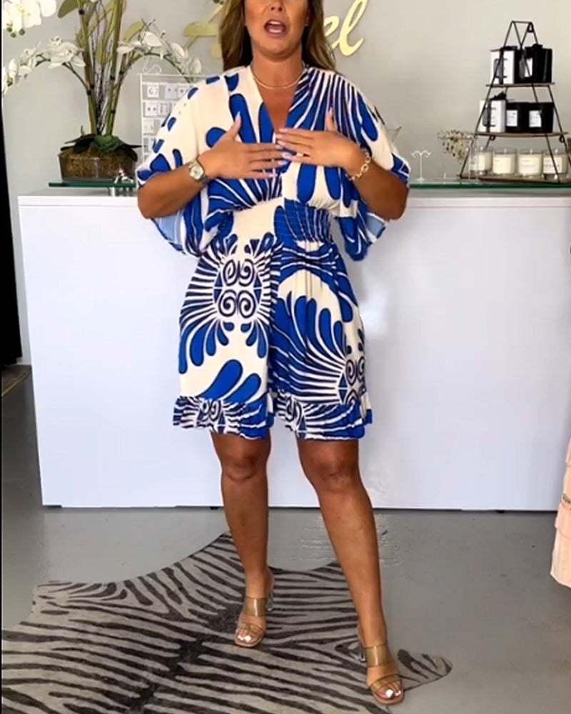 Levoire | Combinaison À Encolure En V Avec Imprimé Mode