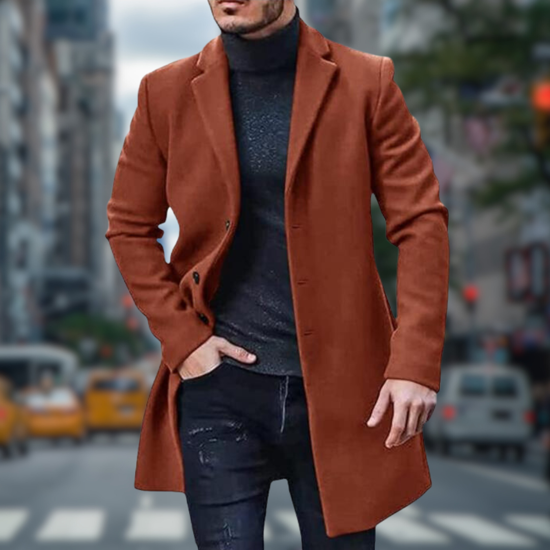 Levoire | Manteau Long Confortable Pour Hommes Braun