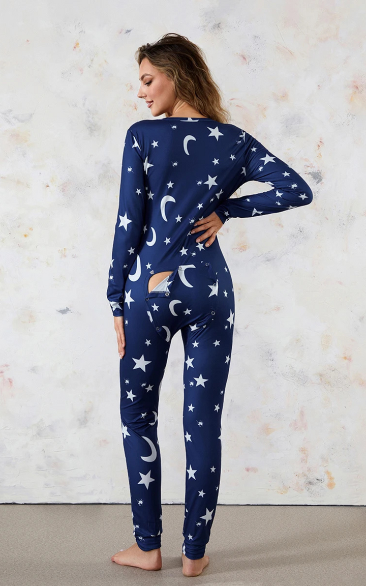 Levoire | Pyjama Femme Motif Étoiles Avec Ouverture Pratique