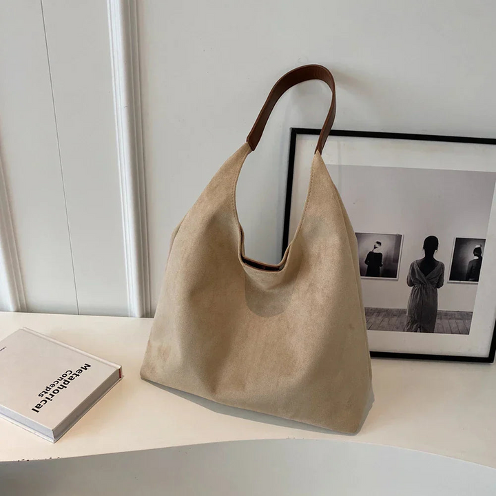 Levoire | Sac fourre-tout en daim pour femmes Sac à main élégant pour femmes Beige