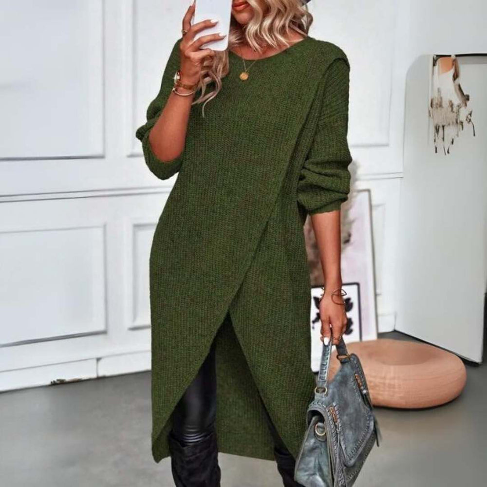 Levoire | Pull Élégant Et Long Vert olive