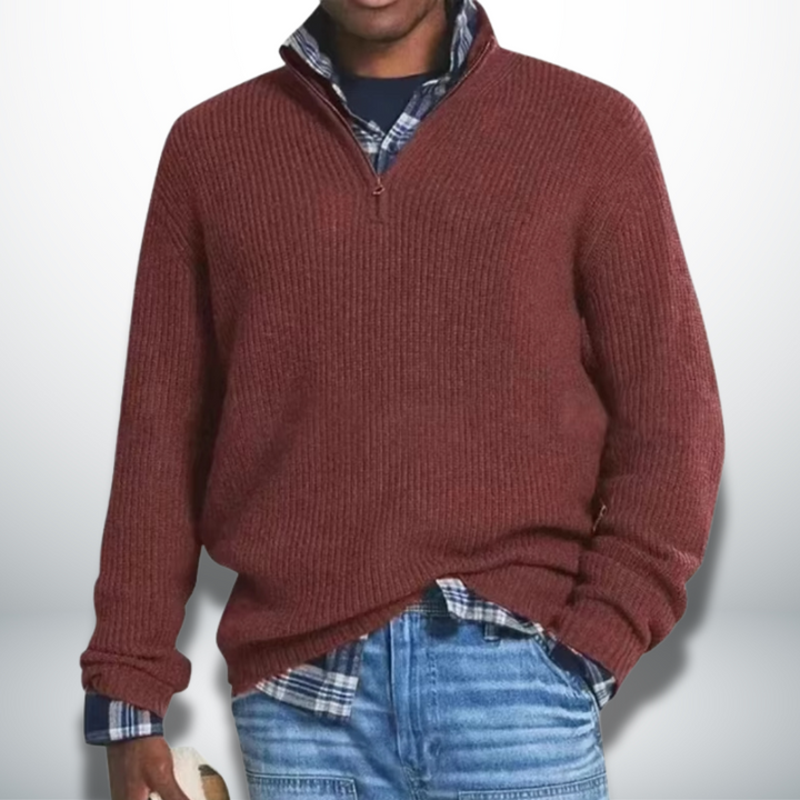 Levoire | Pull chaud avec col roulé Bordeaux