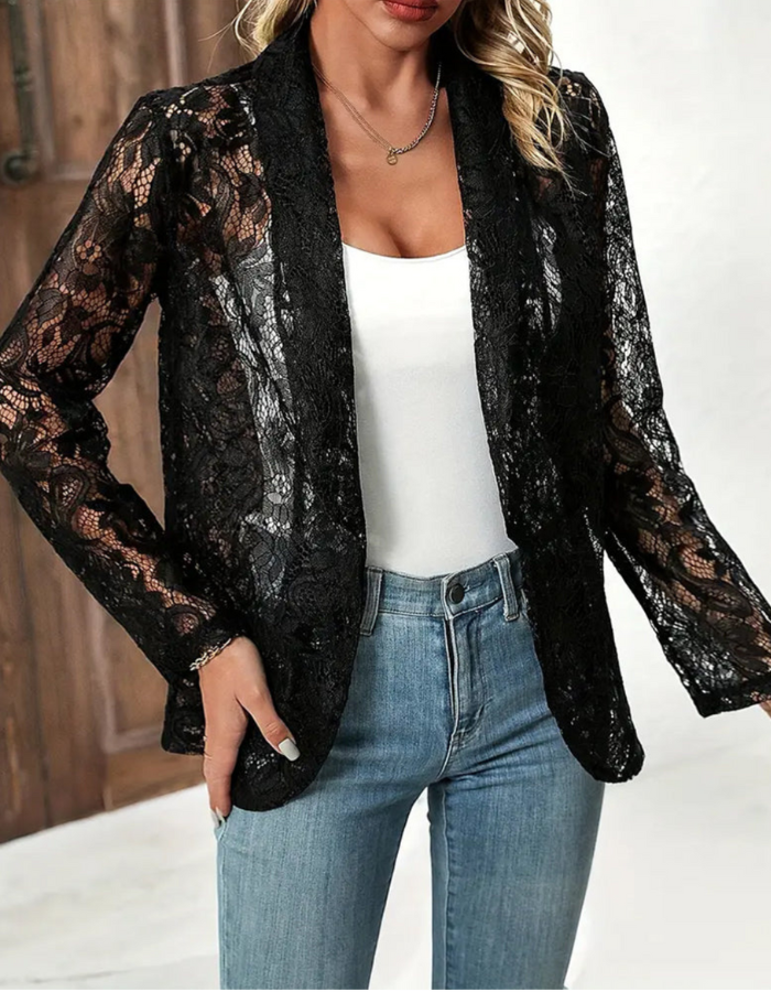 Levoire | Gilet long pour femmes blanc noir