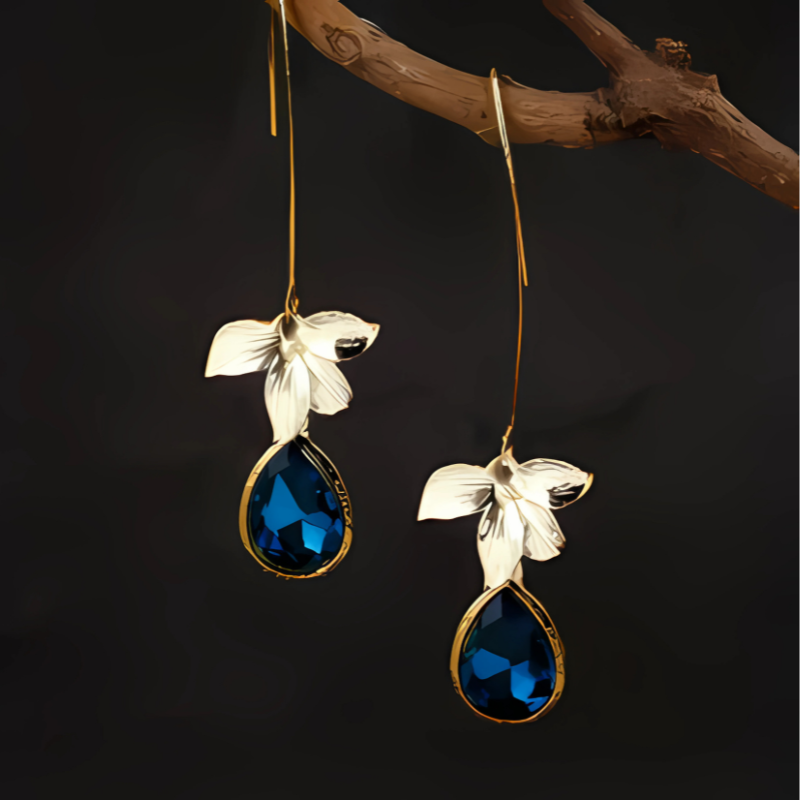 Levoire | Boucles D'Oreilles À Fleurs Bleues