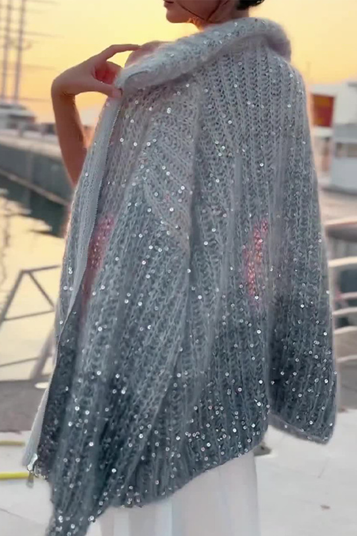 Levoire | T-Shirt Paillettes Avec Col Roulé Pour Un Chic Décontracté