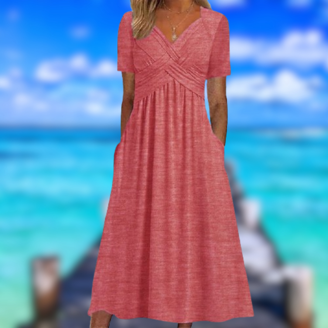 Levoire | Robe croisée à manches courtes Rosso