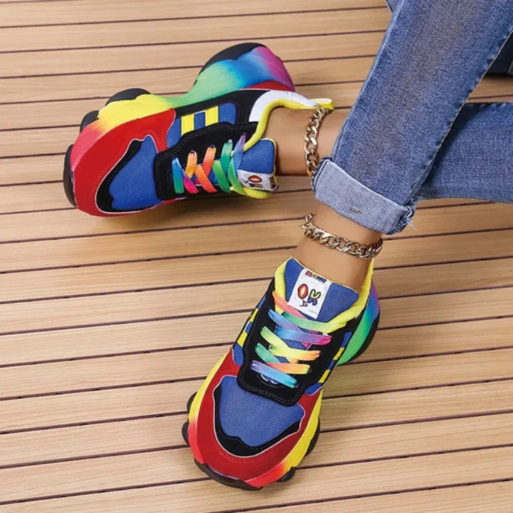 Levoire | Baskets multicolores tendance à semelle épaisse