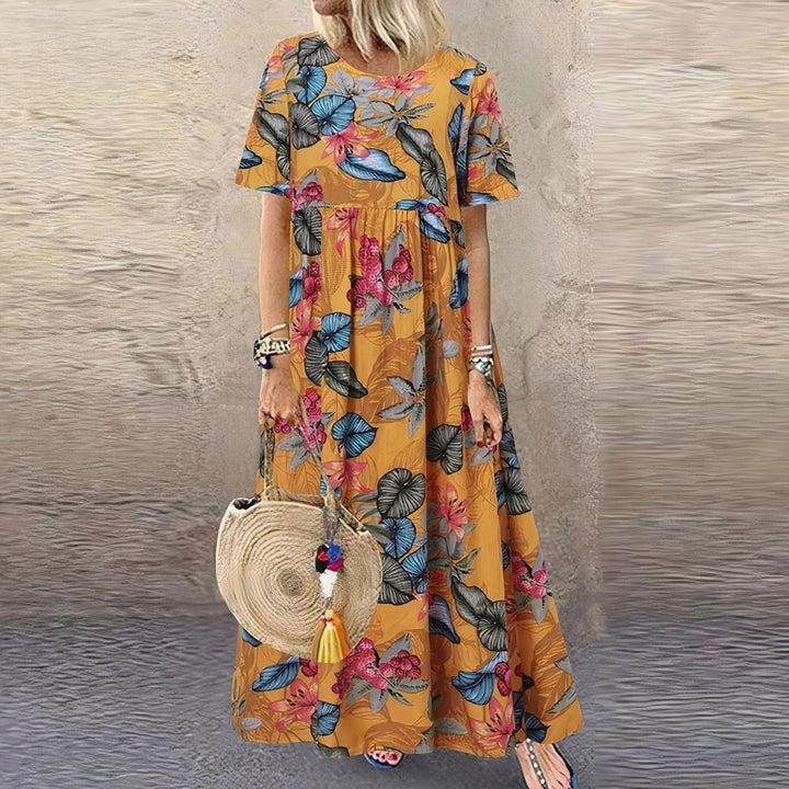 Levoire | Robe Fleurie Élégante Jaune