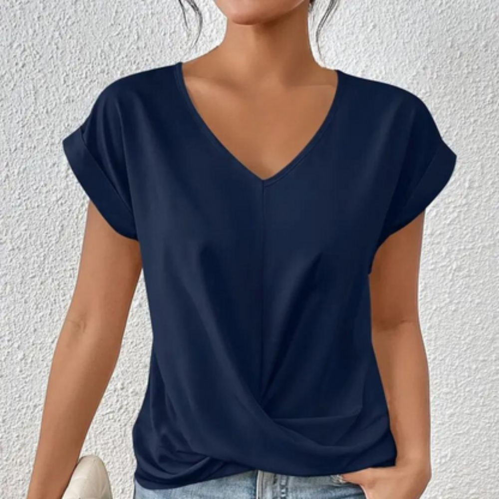 Levoire | Chemisier élégant pour femmes Top col en V Bleu