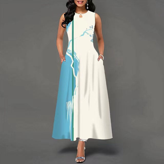 Levoire | Robe Longue Sans Manches Pour Femme Bleu ciel