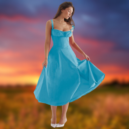 Levoire | Robe de soirée élégante à bretelles Blu