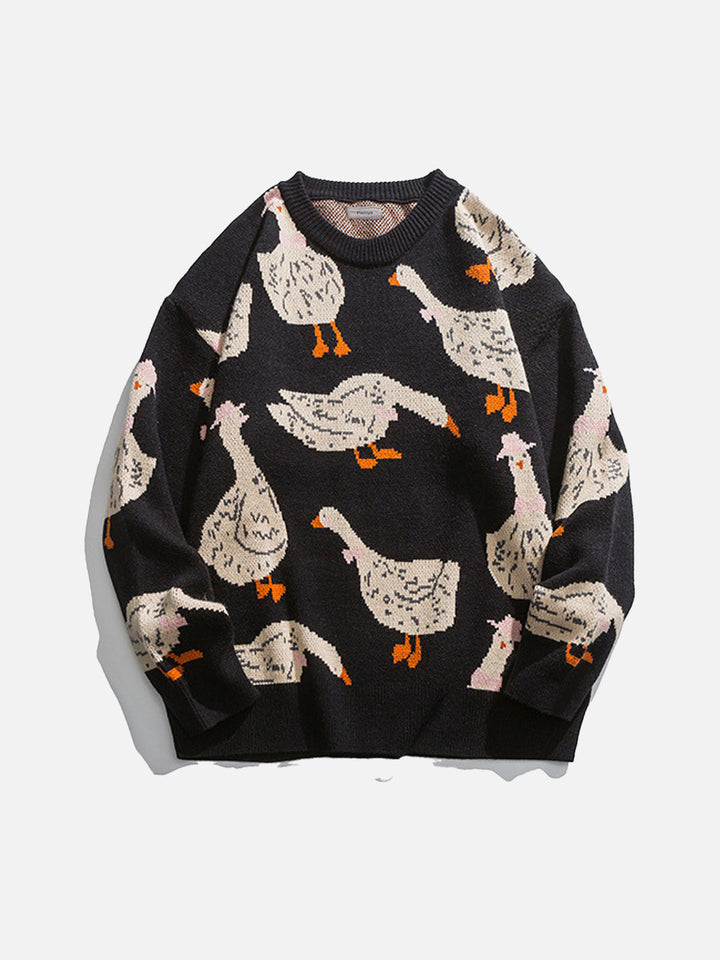 Levoire | Pull, avec un petit imprimé canard Noir