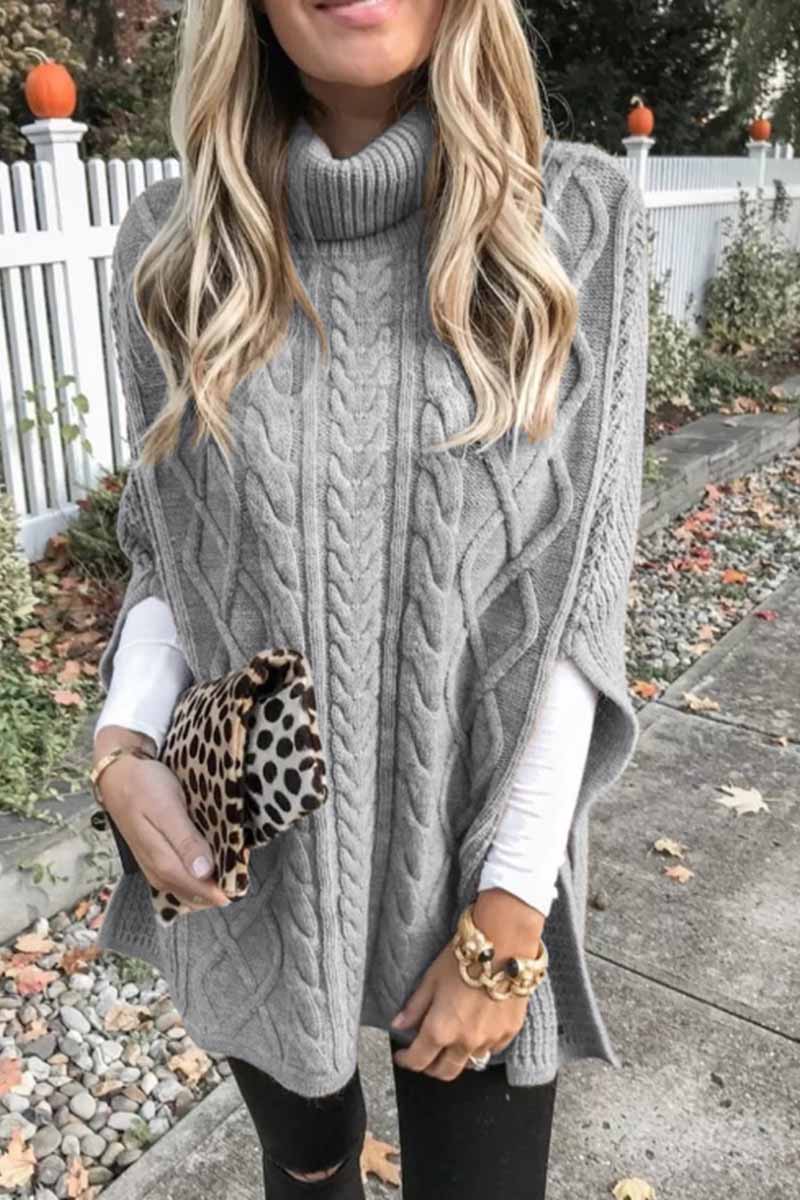 Levoire | Pull En Maille Avec Motif Torsadé Gris