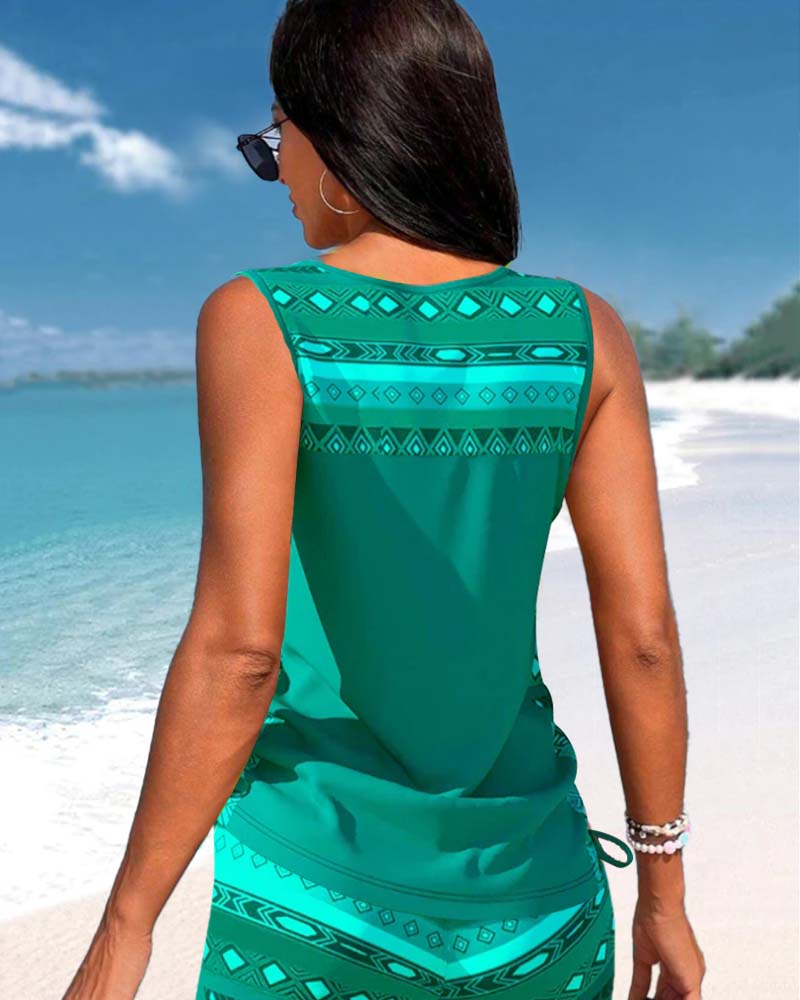 Levoire | Tankini Avec Un Motif Géométrique Et Encolure En V