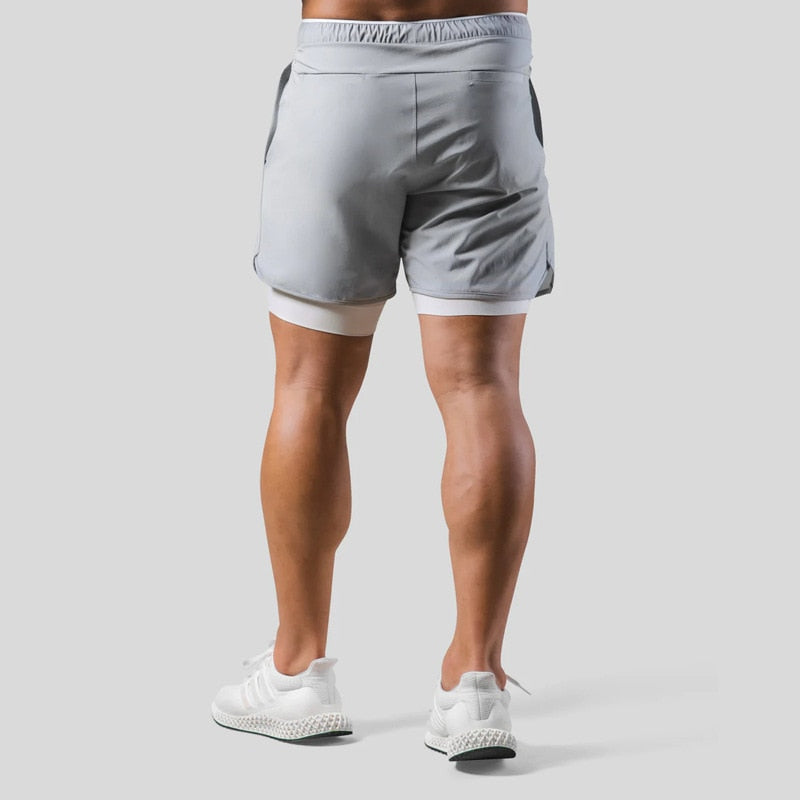Levoire | Hommes 2 en 1 Pantalon de sport Entraînement Fitness Leggings à double couche Pour hommes