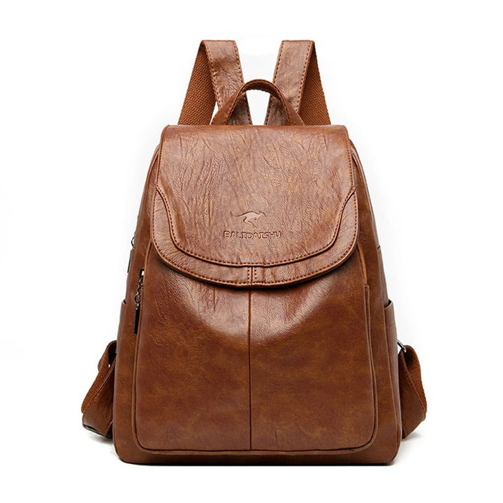 Levoire | Sac À Dos En Cuir Élégant Avec Protection Anti-Vol Pour Femmes Jaune brunâtre