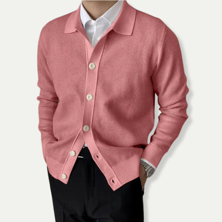 Levoire | Élégante Cardigan Homme À Boutons Rose