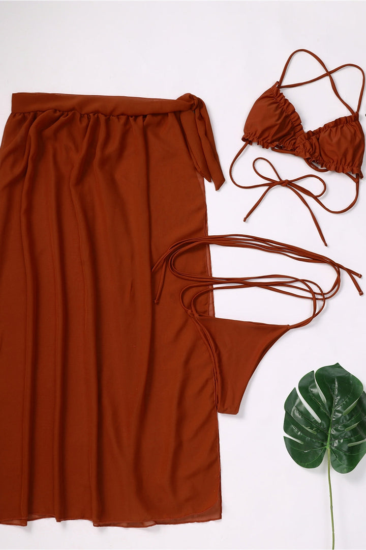 Levoire | Robe de bikini à trois pièces en chiffon pour femmes