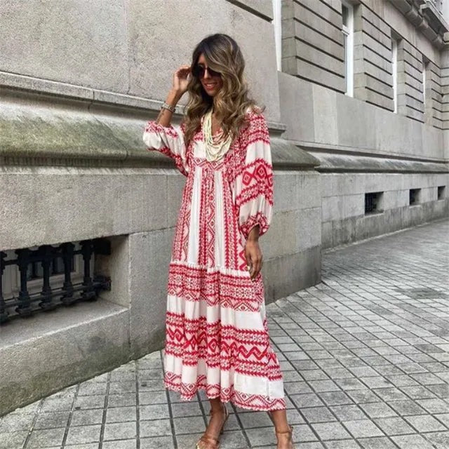 Levoire | Robe longue fluide chic Édition Limitée Rouge
