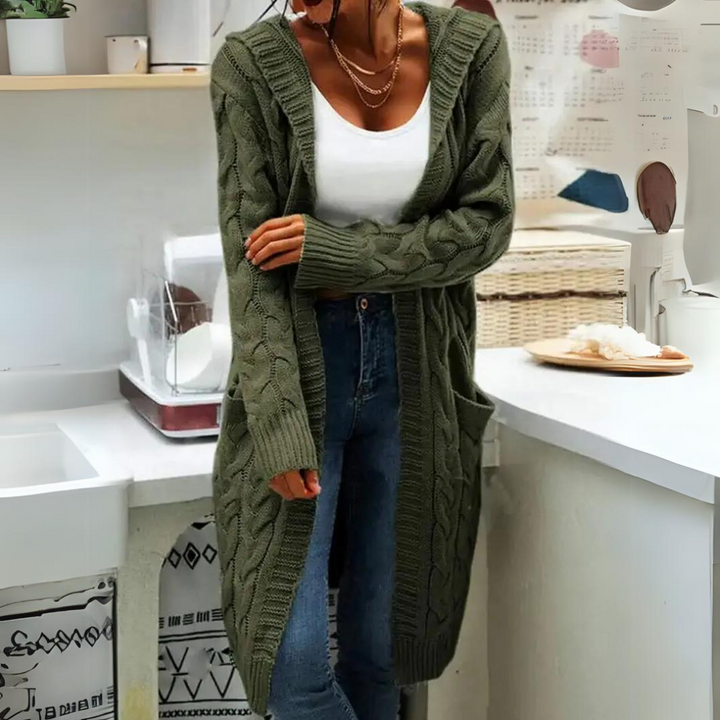 Levoire | Veste À Capuche En Tricot Grande Taille Confortable Vert