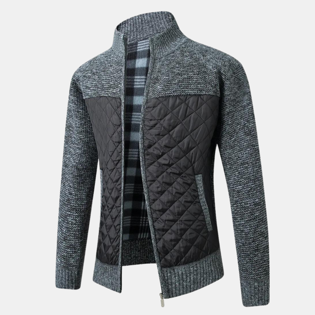 Levoire | Cardigan Avec Col Montant Gris foncé