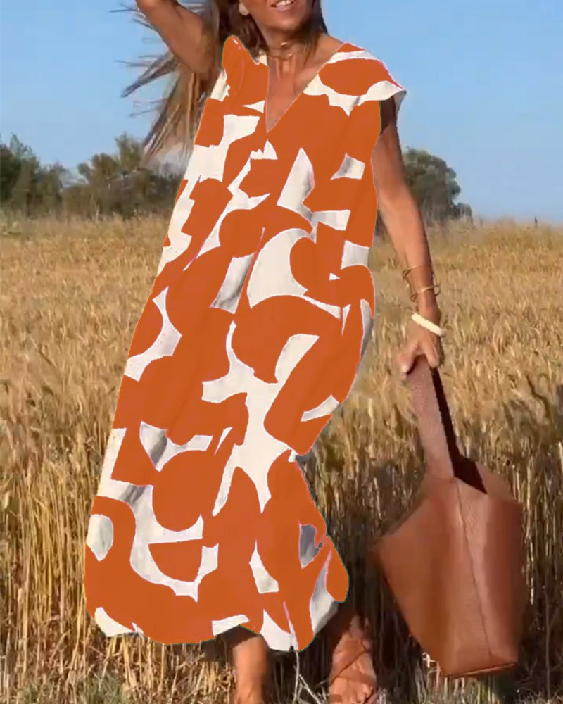 Levoire | Robe femme Robe d'été femme avec décolleté en V Orange
