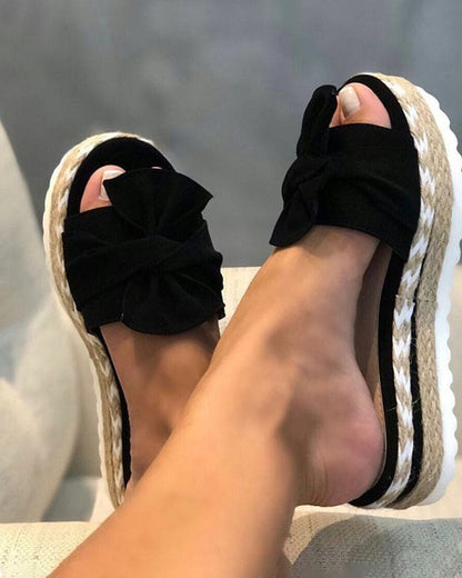 Levoire | Pantoufle Avec Une Semelle Plus Épaisse Et Un Nœud Noir