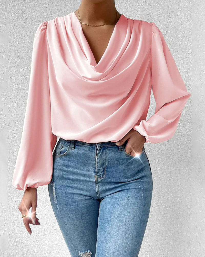 Levoire | Une Blouse Unicolore Avec Décolleté En V Rosa