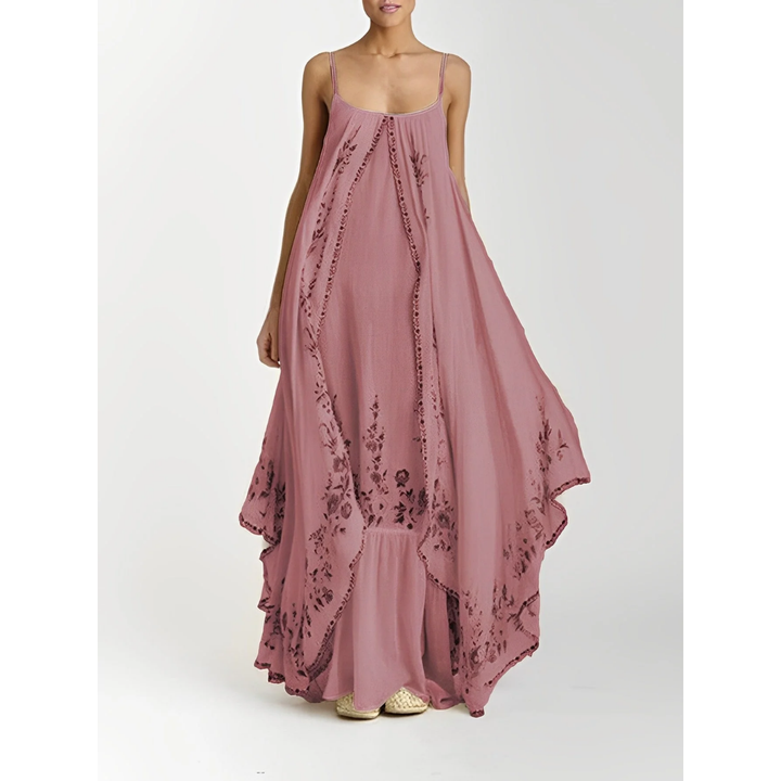 Levoire | Robe Boho Longue Pour Femmes Rose
