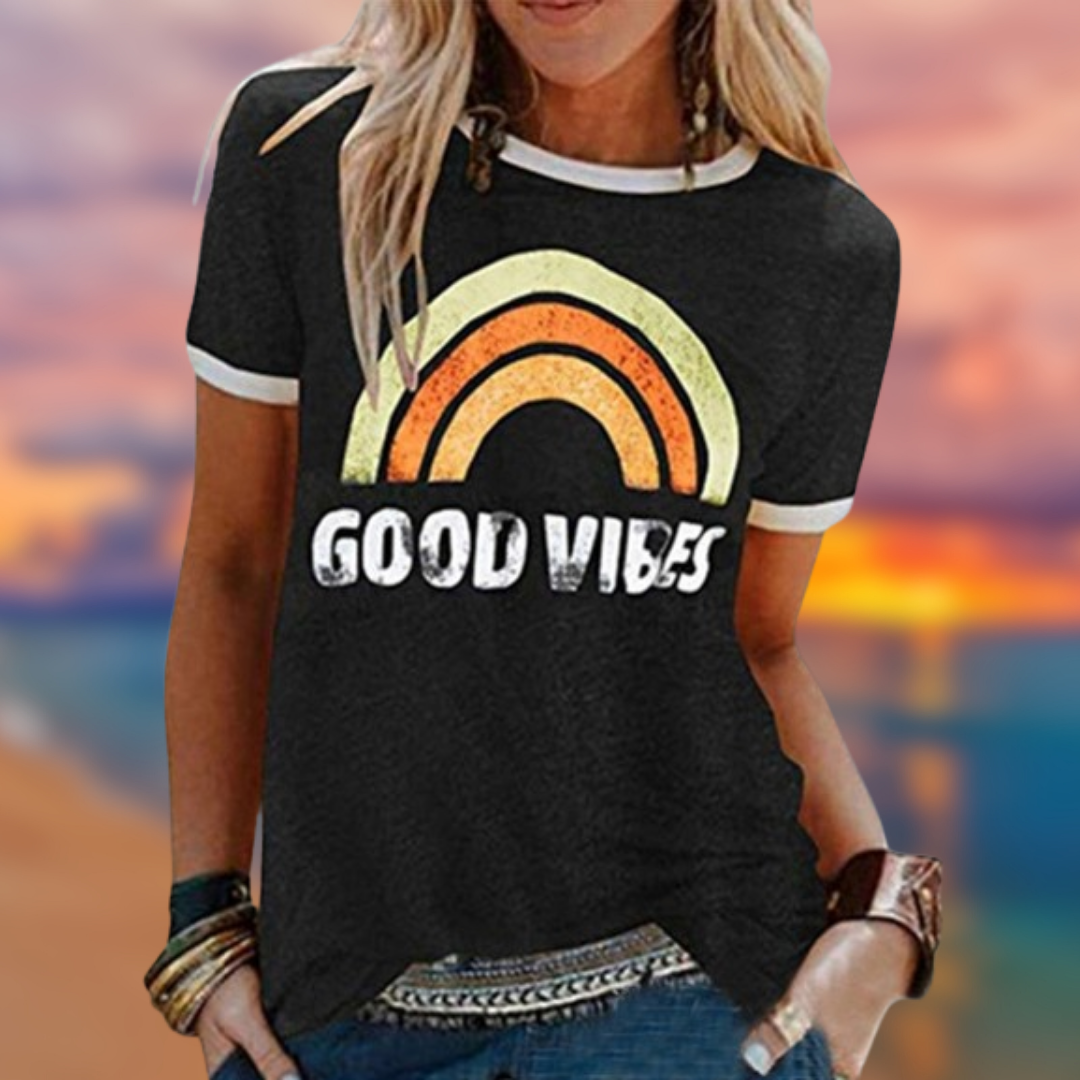 Levoire | T-Shirt femme "Good Vibes" Nero