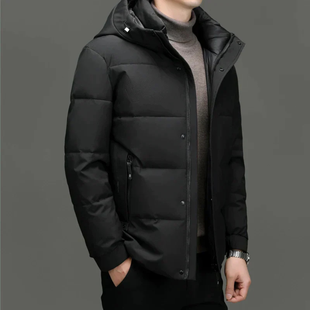 Levoire | Velours Polaire Hommes Capuche Blanc Noir