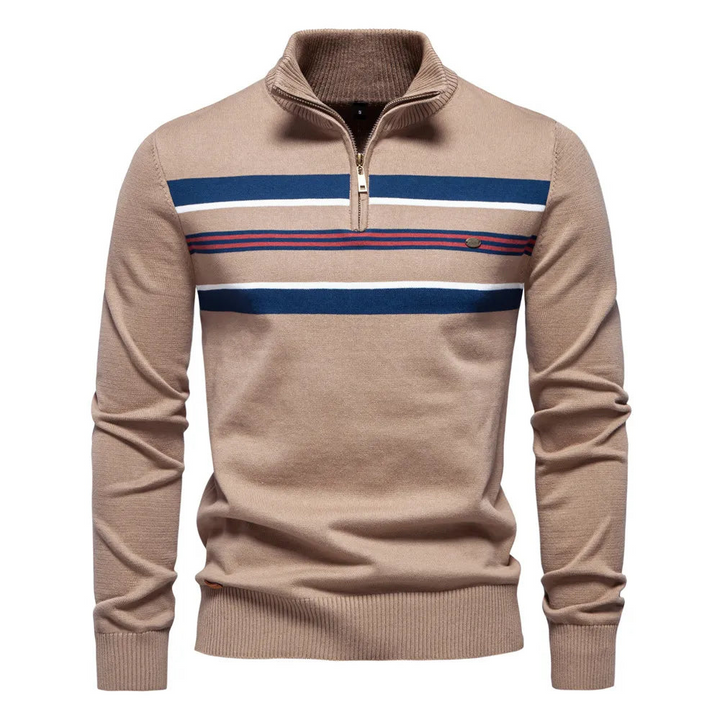 Levoire | Pull À Zip Pour Hommes Khaki