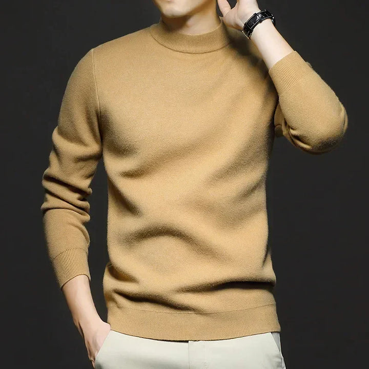 Levoire | Polo en maille fine pour hommes Jaune moutarde