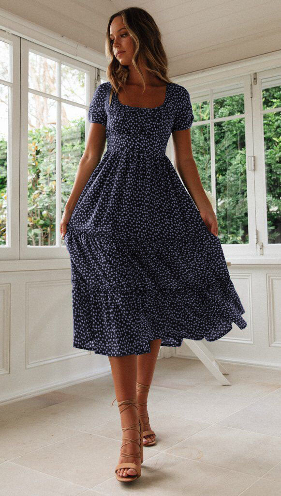 Levoire | Robe Bohème Confortable Bleu Foncé